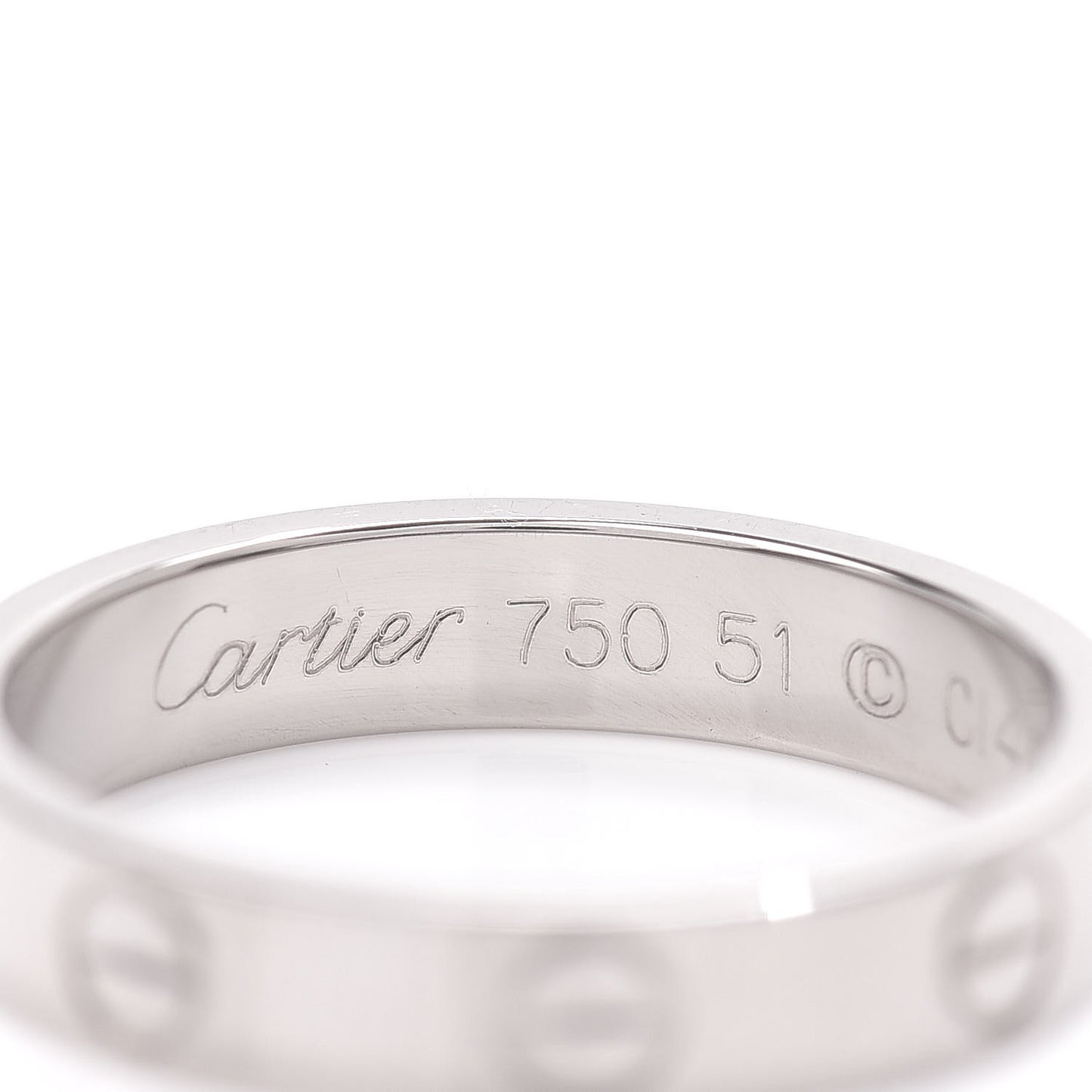 18K White Gold 3.5mm LOVE Wedding Band Ring 51 5.75