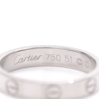 Cartier 18K White Gold 3.5mm LOVE Wedding Band Ring 51 5.75 4 of 4