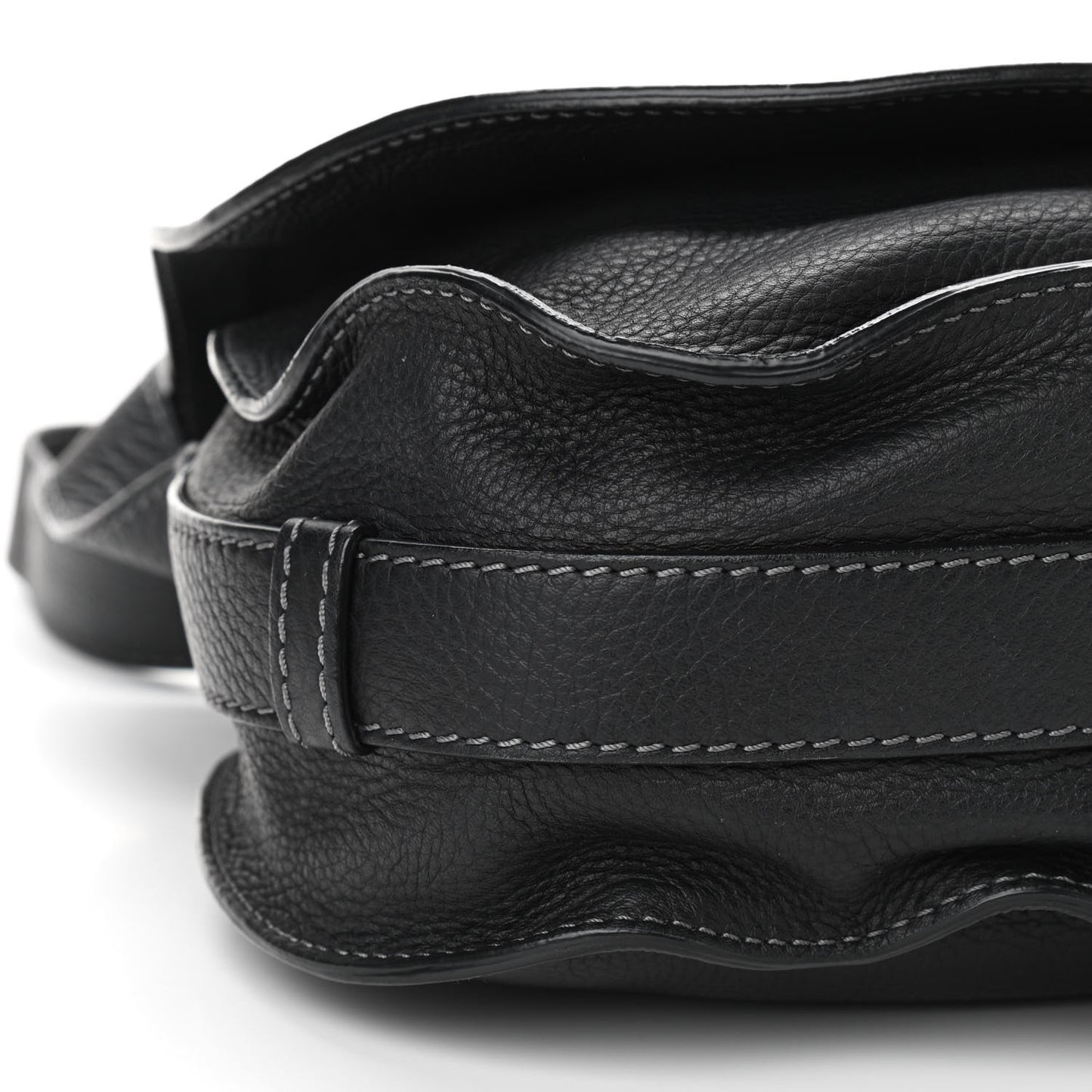 Calfskin Medium Marcie Round Crossbody Bag Black