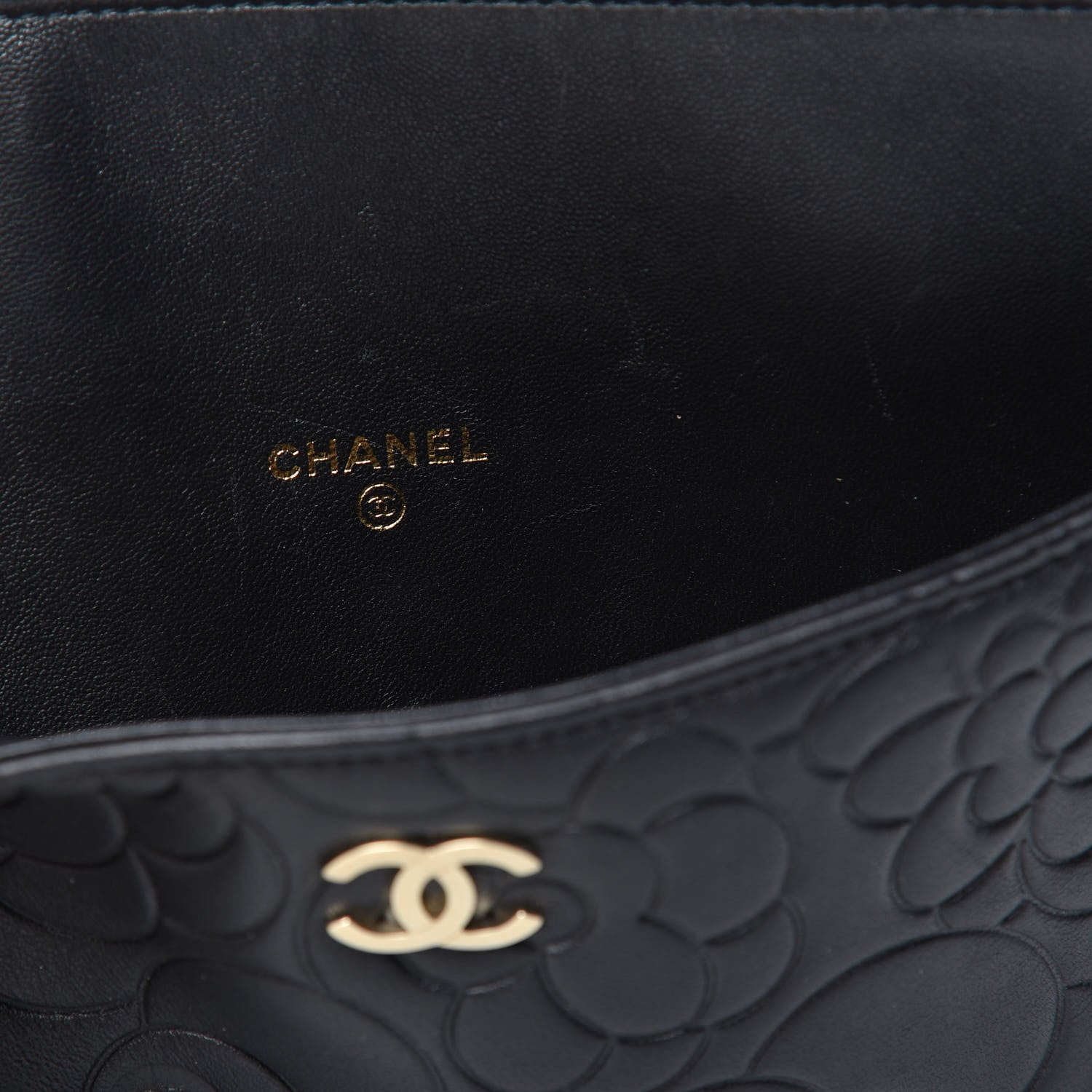 Chanel Lambskin Camellia Embossed iPad Case Black 6 of 7