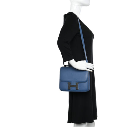 Hermes Epsom Constance Verso 24 Bleu Agate Gris Mouette 2 of 10