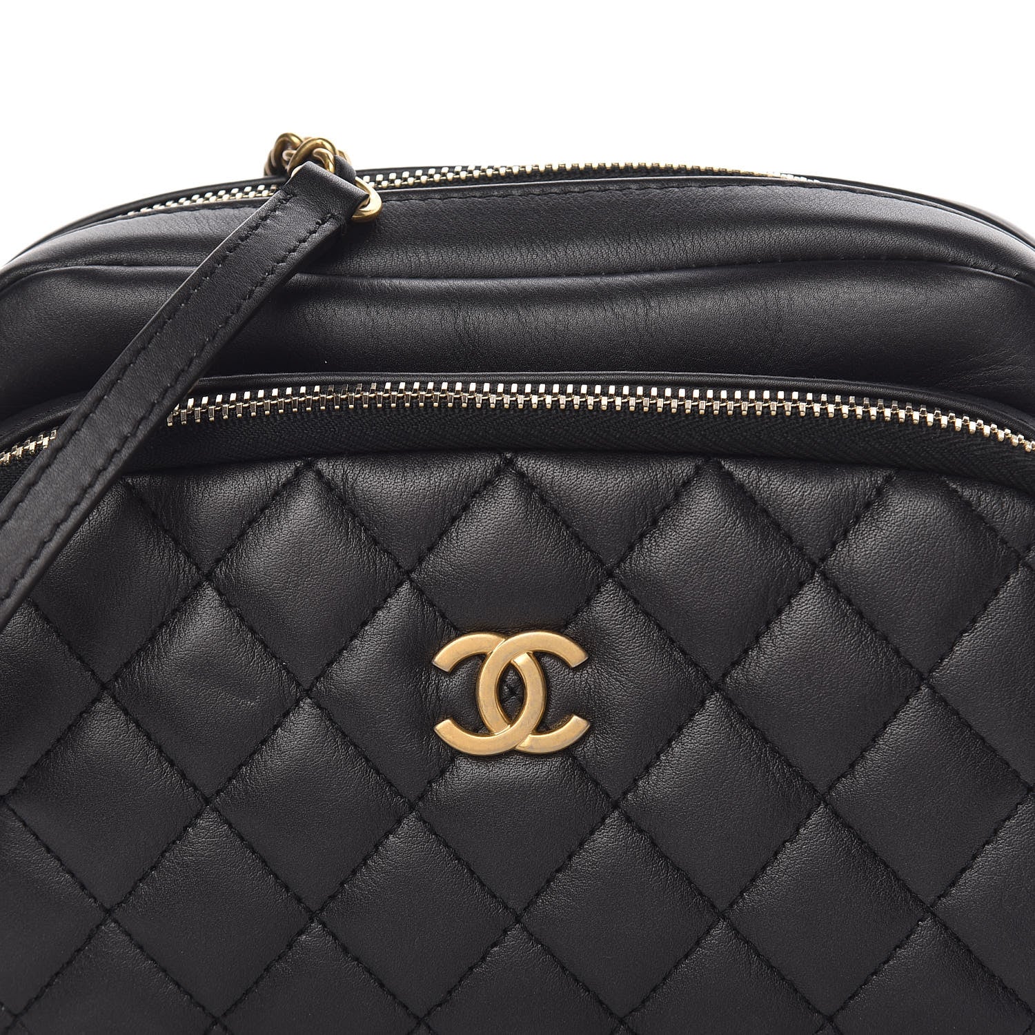 Chanel Calfskin Quilted Day Trips Camera Case Black 10 of 10