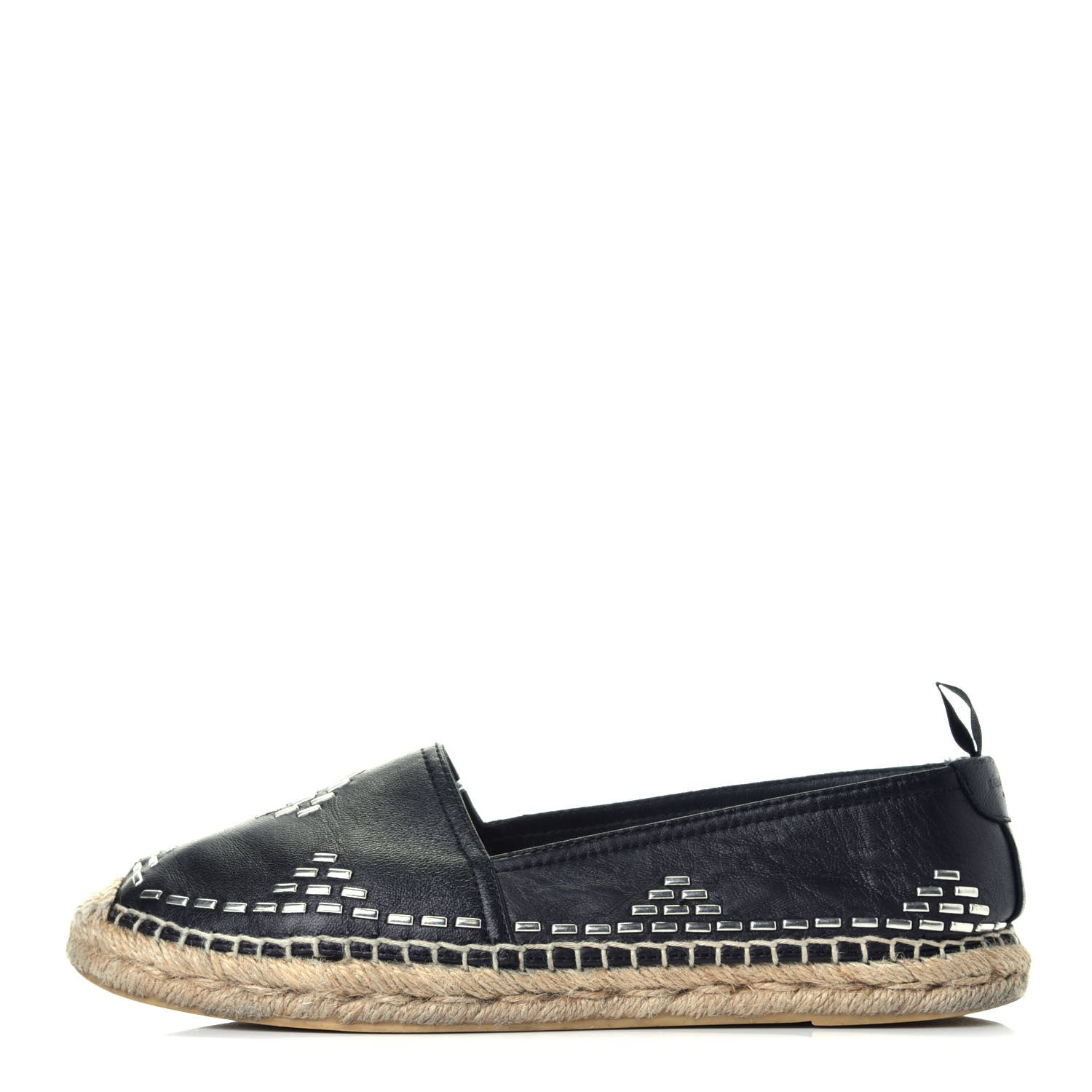 Saint Laurent Nappa Studded Espadrilles 36.5 Black 1 of 10