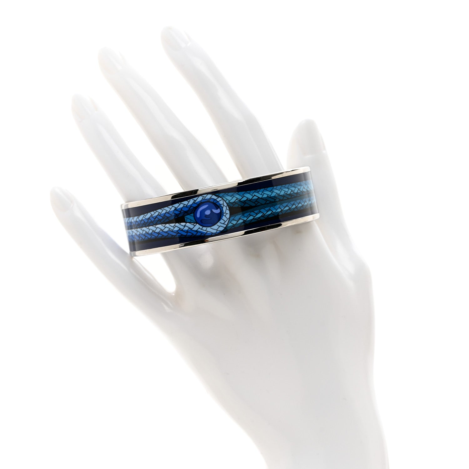 Hermes Enamel Printed Wide Brandebourgs Bracelet 65 2 of 6