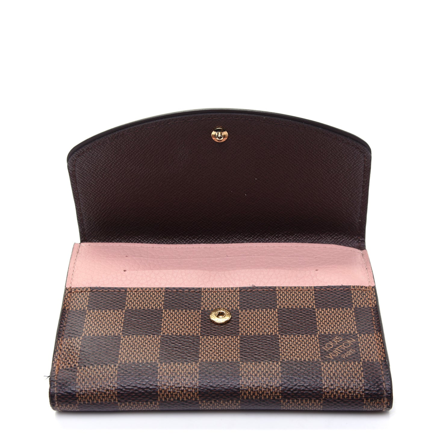 Damier Ebene Normandy Compact Wallet Rose Ballerine