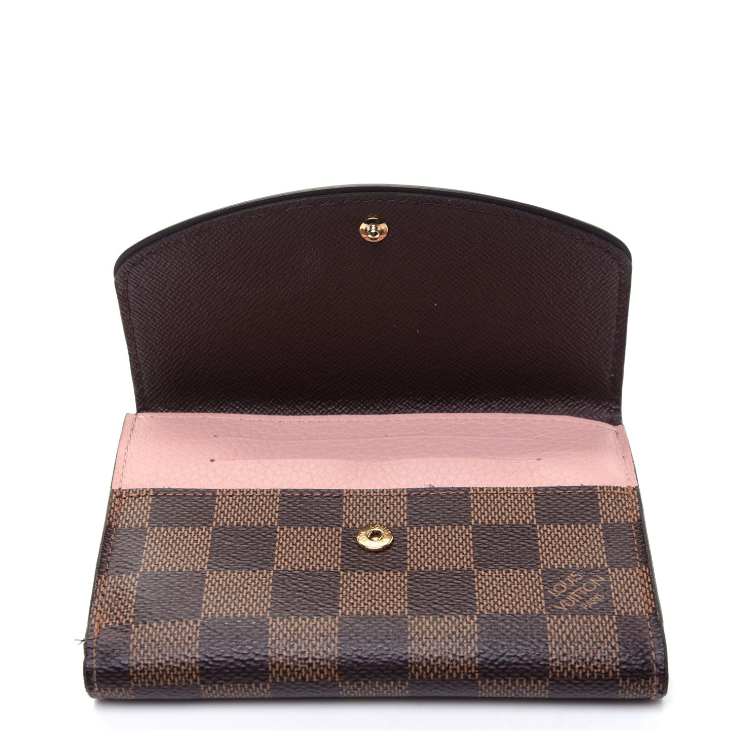 Louis Vuitton Damier Ebene Normandy Compact Wallet Rose Ballerine 10 of 11