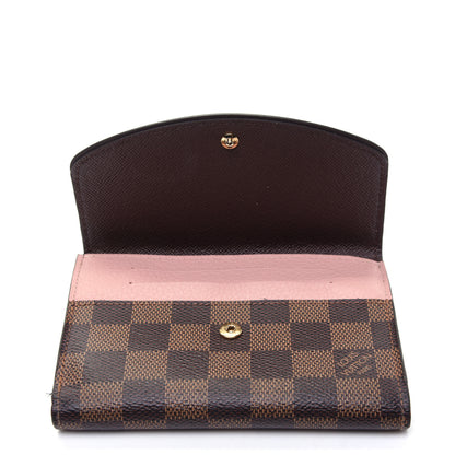 Louis Vuitton Damier Ebene Normandy Compact Wallet Rose Ballerine 10 of 11
