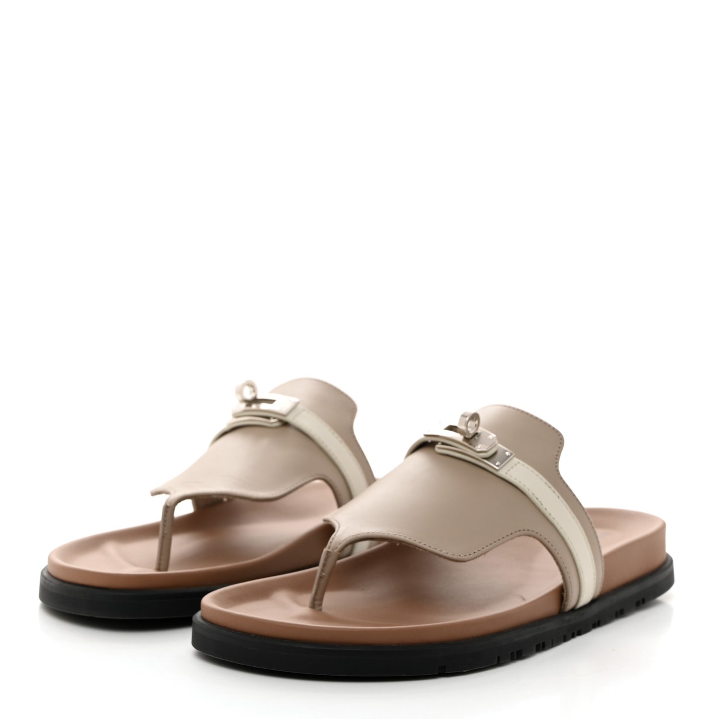 Calfskin Womens Empire Sandals 39 Beige Mastic Beige Glaise