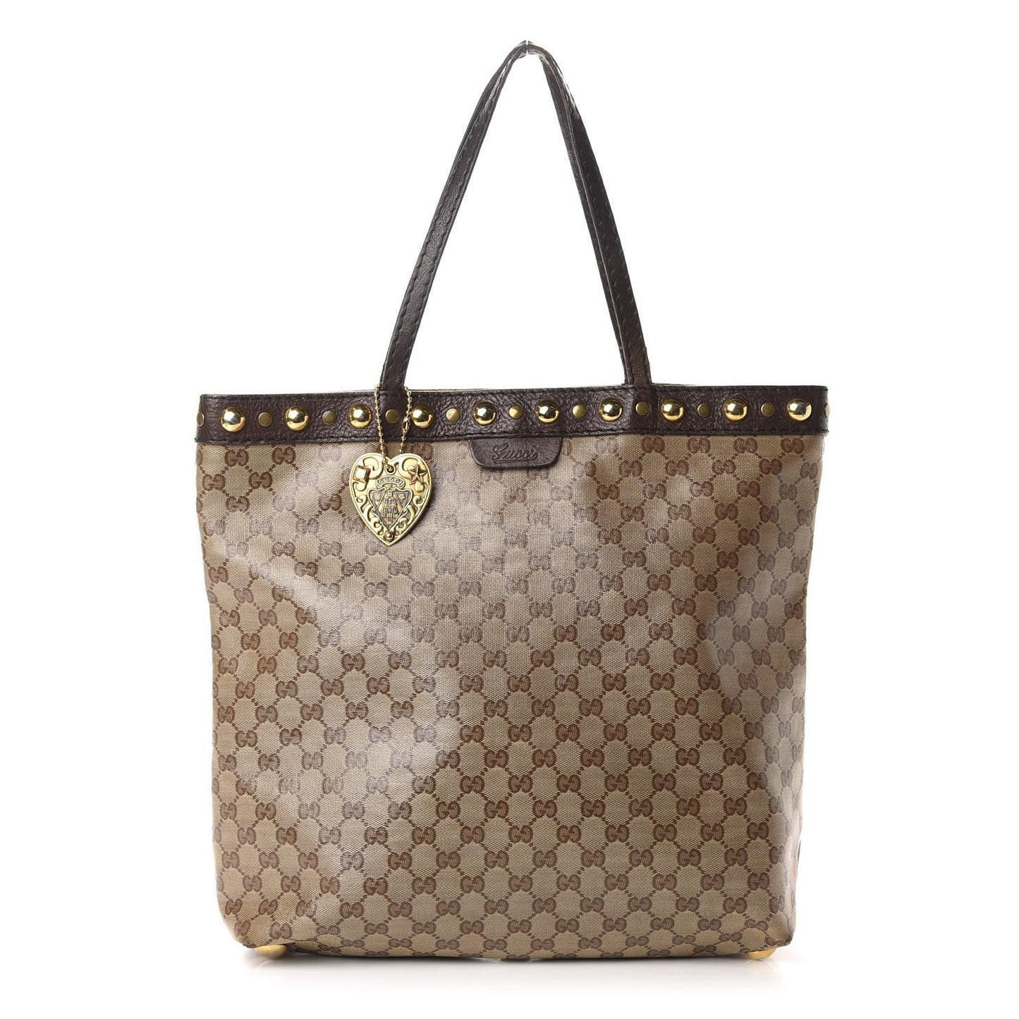 Crystal Monogram Large Babouska Vertical Shopping Tote Dark Brown