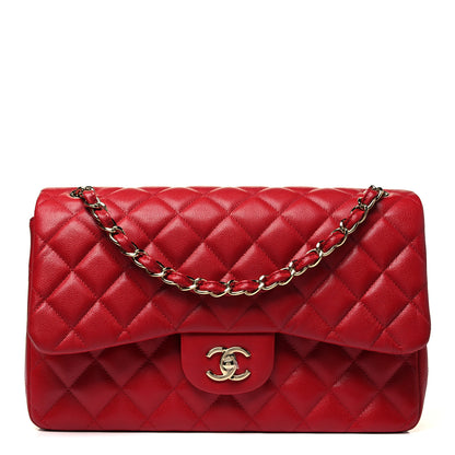 Chanel Caviar Quilted Jumbo Double Flap Red 1 of 10