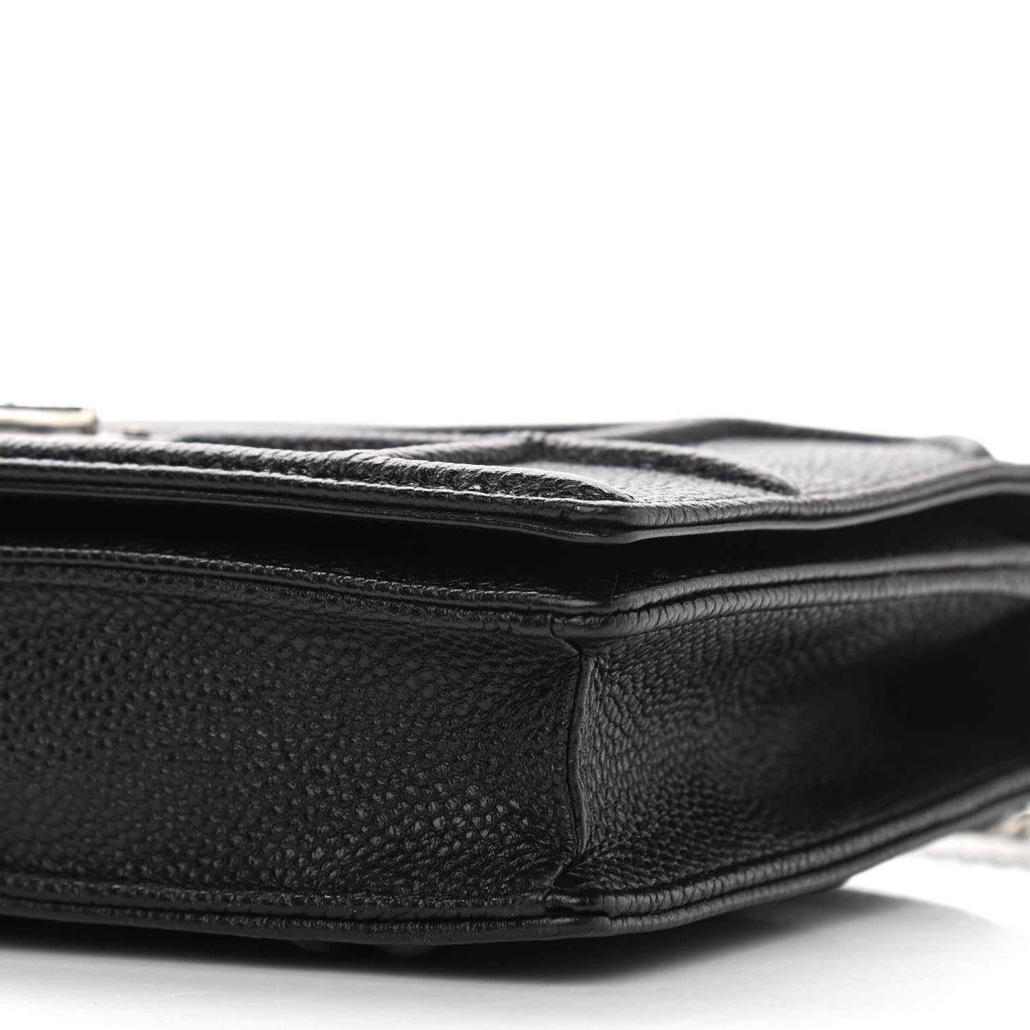 Christian Dior Grained Calfskin Diorama Wallet on Chain Pouch Black 9 of 13