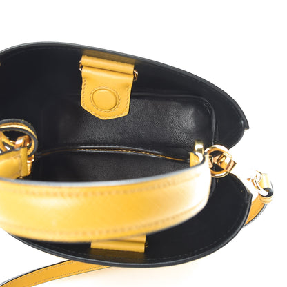 Prada Saffiano Cuir Calfskin Small Panier Bucket Bag Soleil Black 6 of 11