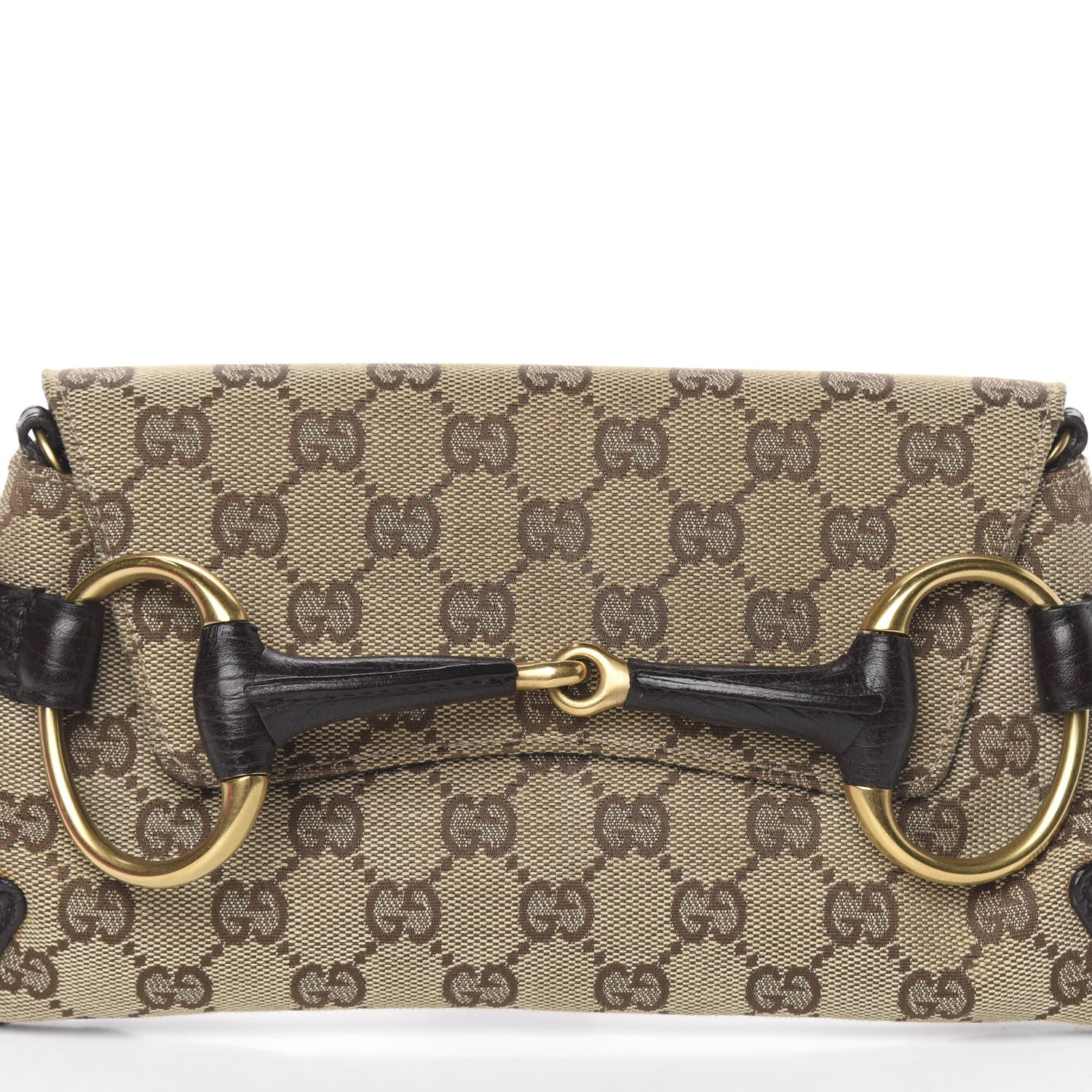 Gucci Monogram Horsebit Clutch Dark Brown 11 of 11