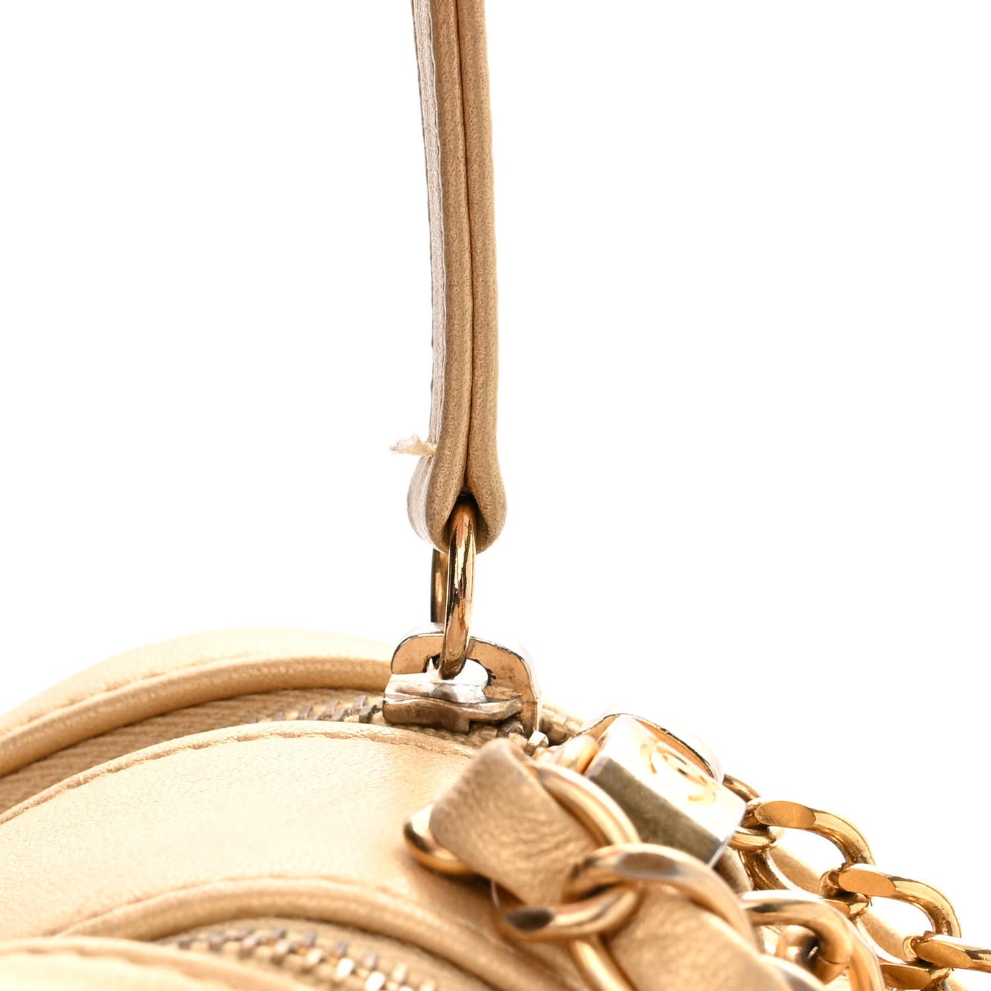 Metallic Lambskin Quilted Small Coco Boy Camera Case Gold