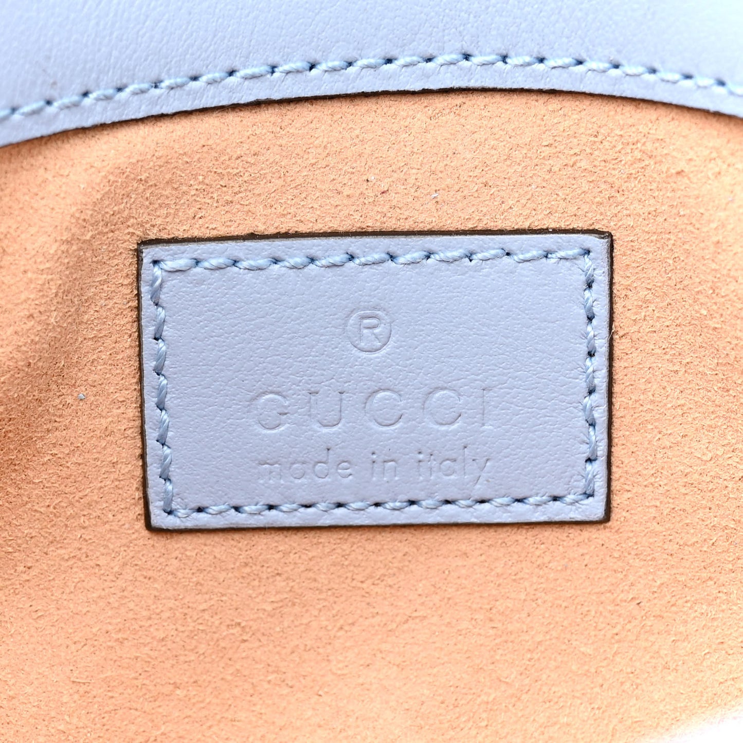 Calfskin Matelasse Monochrome GG Marmont Chain Belt Bag Porcelain Light Blue