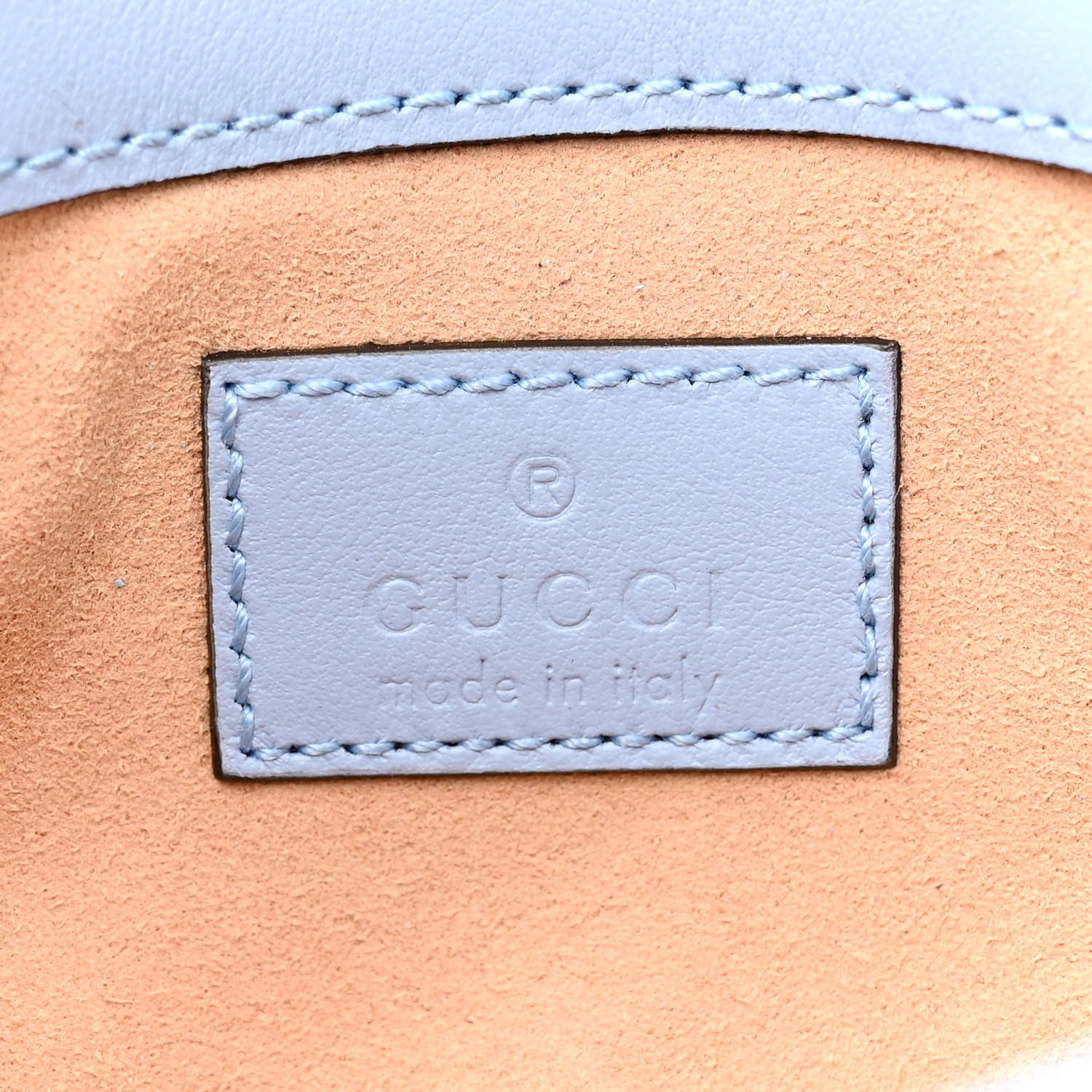 Gucci Calfskin Matelasse Monochrome GG Marmont Chain Belt Bag Porcelain Light Blue 6 of 12