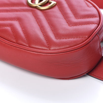Gucci Calfskin Matelasse GG Marmont Belt Bag 95 38 Hibiscus Red 10 of 11
