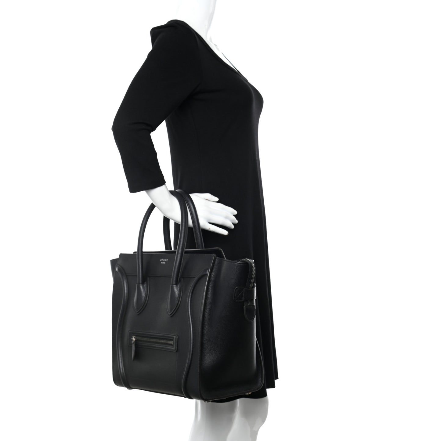 Drummed Calfskin Mini Luggage Black