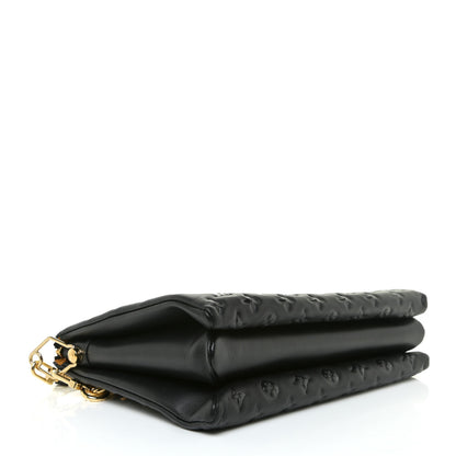Louis Vuitton Lambskin Embossed Monogram Coussin MM Black 4 of 11