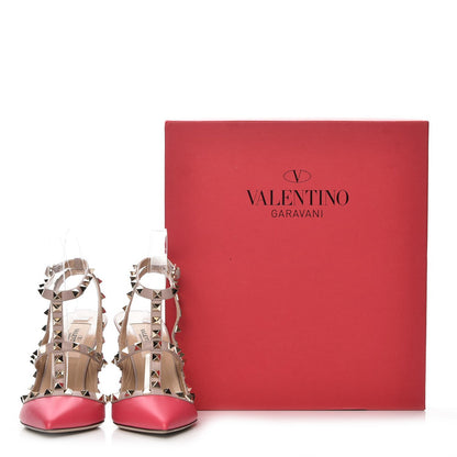 Valentino Garavani Calfskin Nappa Rockstud Ankle Strap 100mm Pumps 36.5 Deep Fuxia Poudre 7 of 7