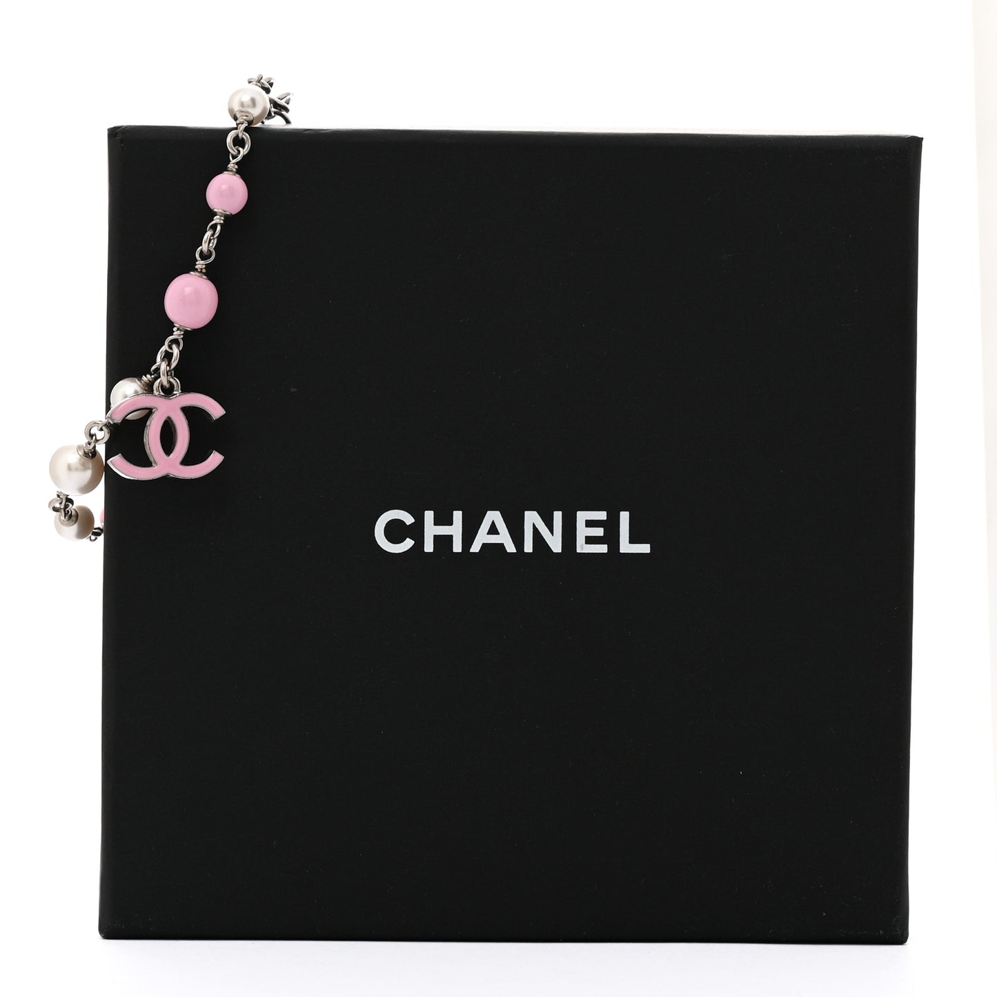 Pearl Enamel CC Bracelet Pink
