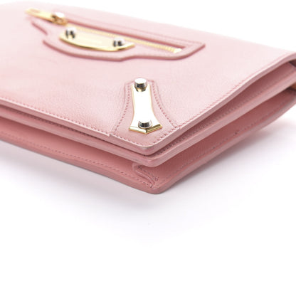 Balenciaga Veau Amp Plate Gold Chain Wallet Rose 10 of 12