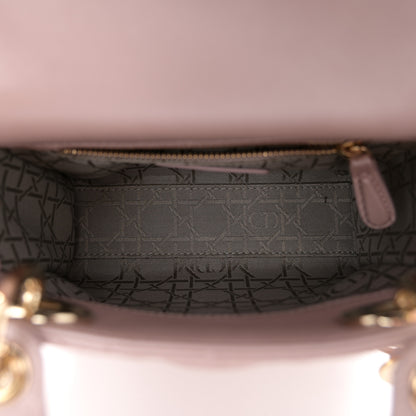 Christian Dior Metallic Lambskin Cannage Mini Lady Dior Lotus 5 of 11