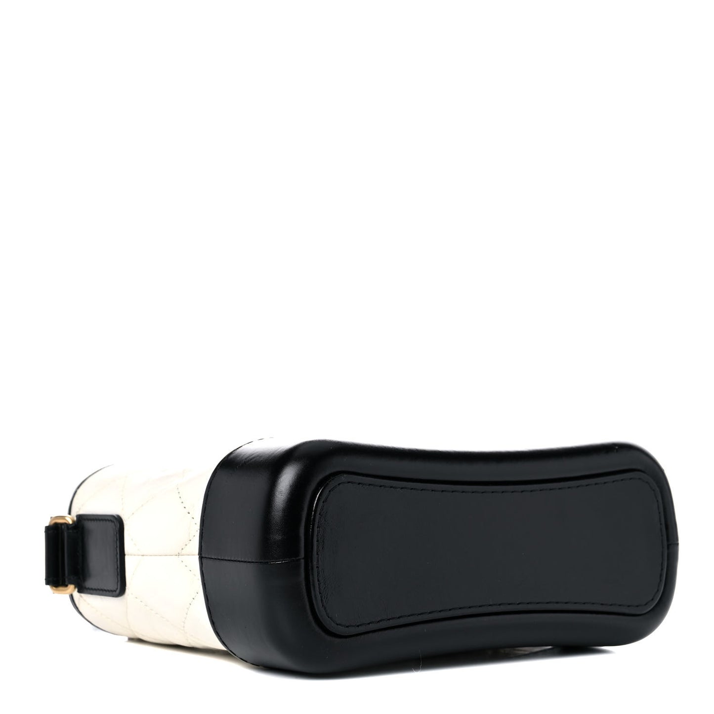 Aged Calfskin Quilted Small Gabrielle Hobo Black White