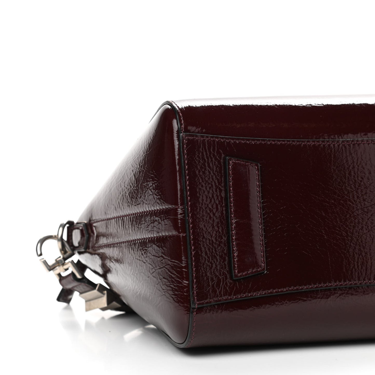 Crinkled Patent Calfskin Small Antigona Aubergine
