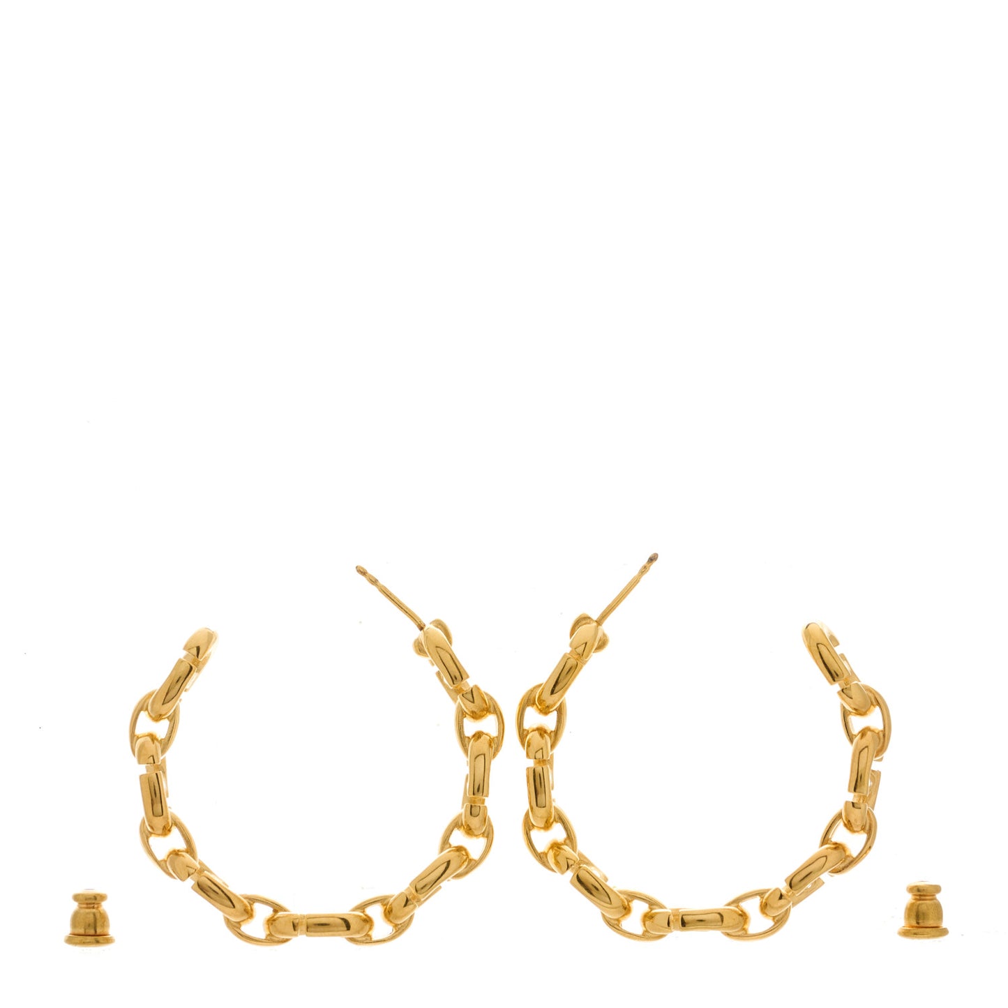 CHRISTIAN DIOR Metal Hoop Earrings Aged Gold