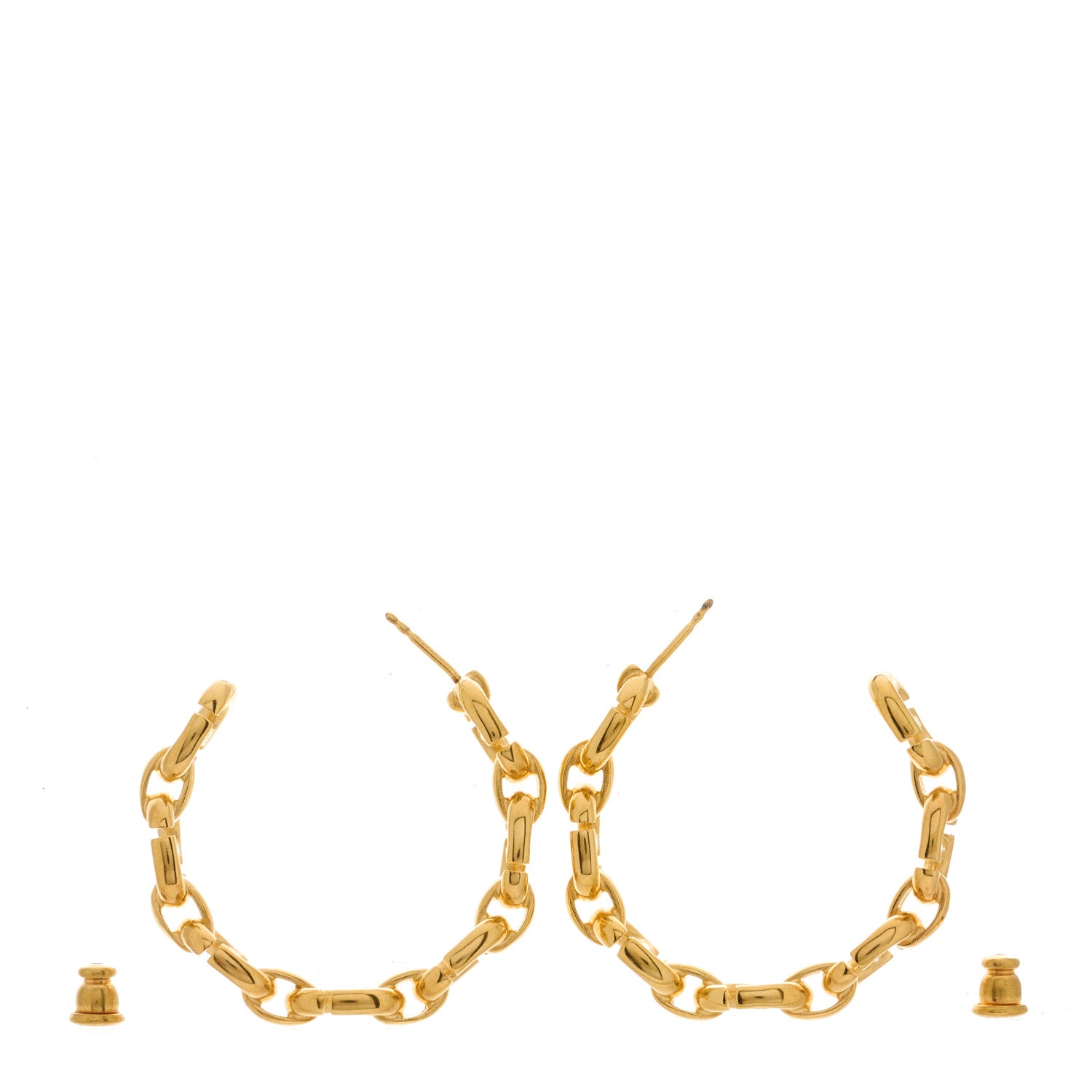 Christian Dior CHRISTIAN DIOR Metal Hoop Earrings Aged Gold 3 of 5