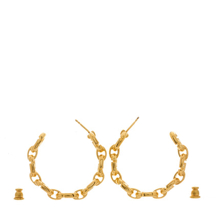 Christian Dior CHRISTIAN DIOR Metal Hoop Earrings Aged Gold 3 of 5