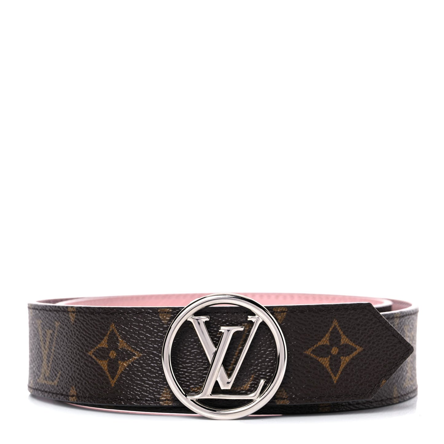 Monogram Epi 35mm LV Circle Reversible Belt 80 32 Rose Ballerine