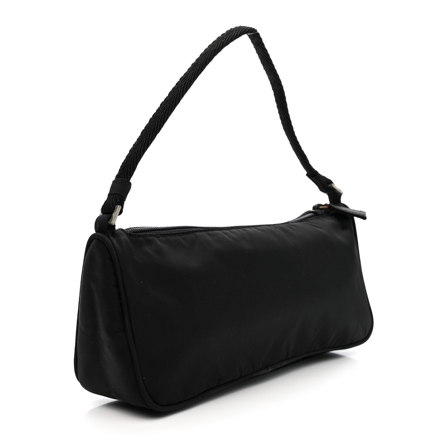 PRADA ブラック ハンドバッグ Borsa in Tessuto Prada Tessuto Nylon Pochette Bag Black 1801026 – FASHIONPHILE