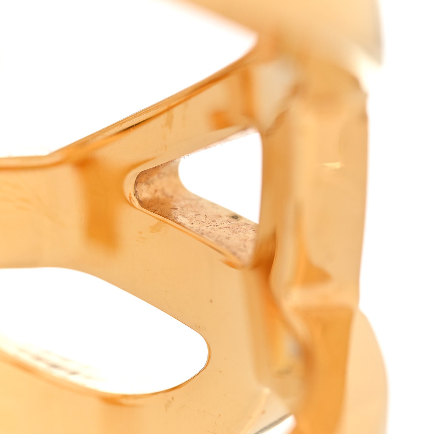 Saint Laurent Brass Monogram Medium Cuff Bracelet Gold 5 of 8