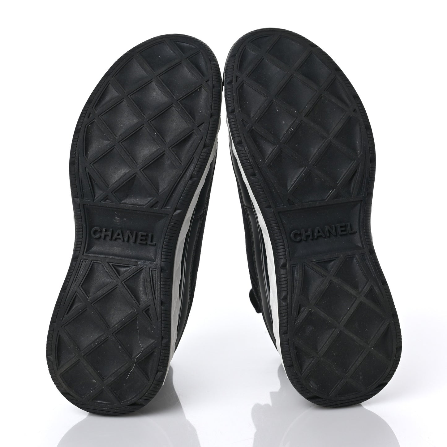 Velvet Calfskin Mixed Fibers CC Sneakers 37 Black