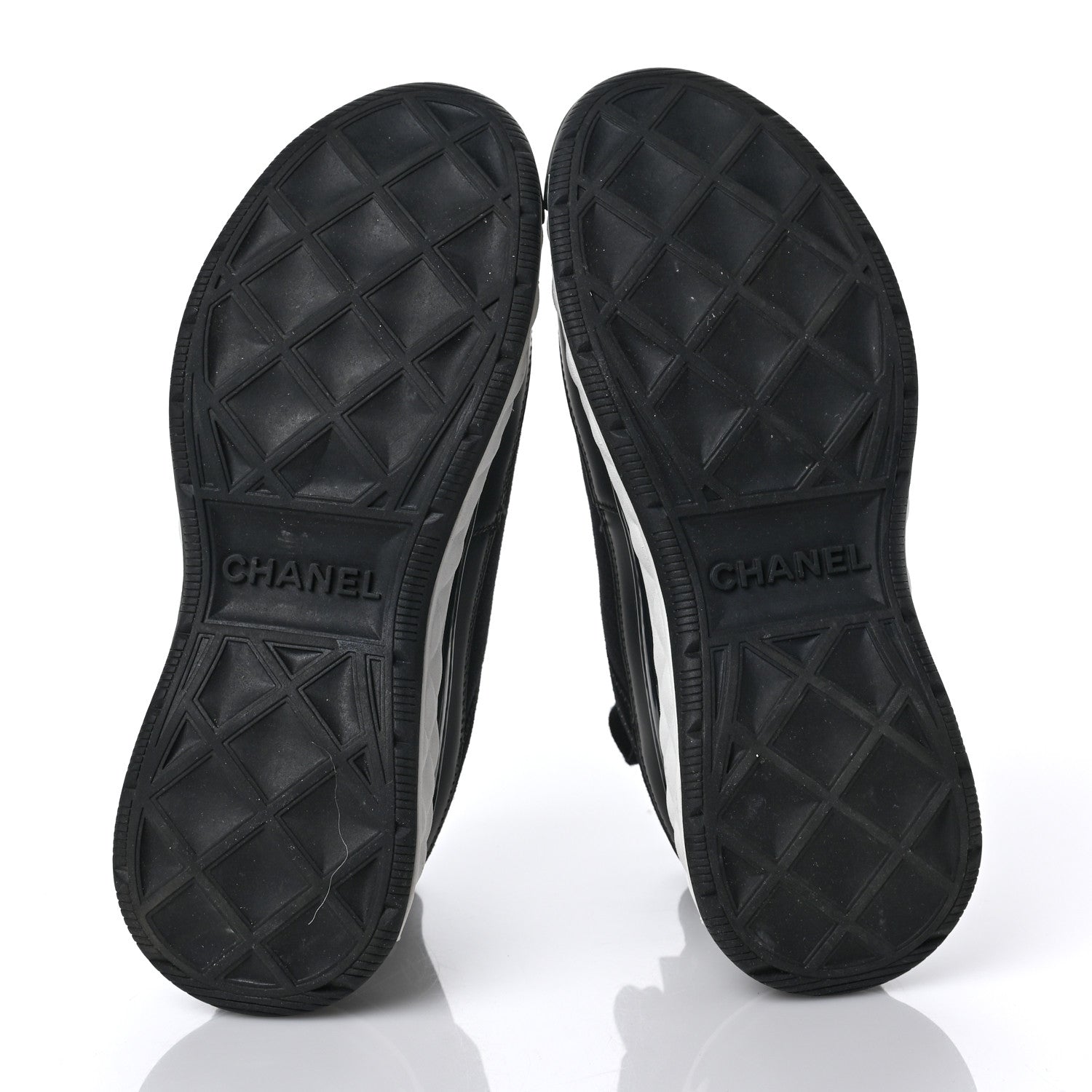 Chanel Velvet Calfskin Mixed Fibers CC Sneakers 37 Black 6 of 7
