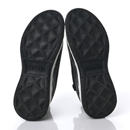 Chanel Velvet Calfskin Mixed Fibers CC Sneakers 37 Black 6 of 7