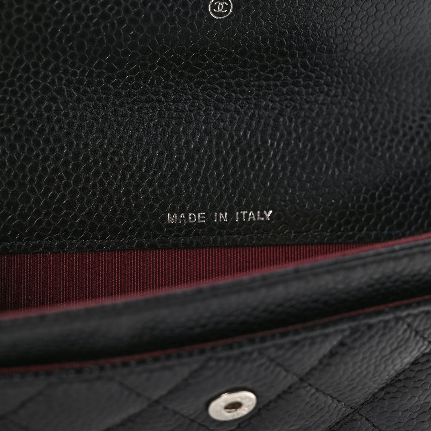 Caviar Quilted Flap Card Holder Black