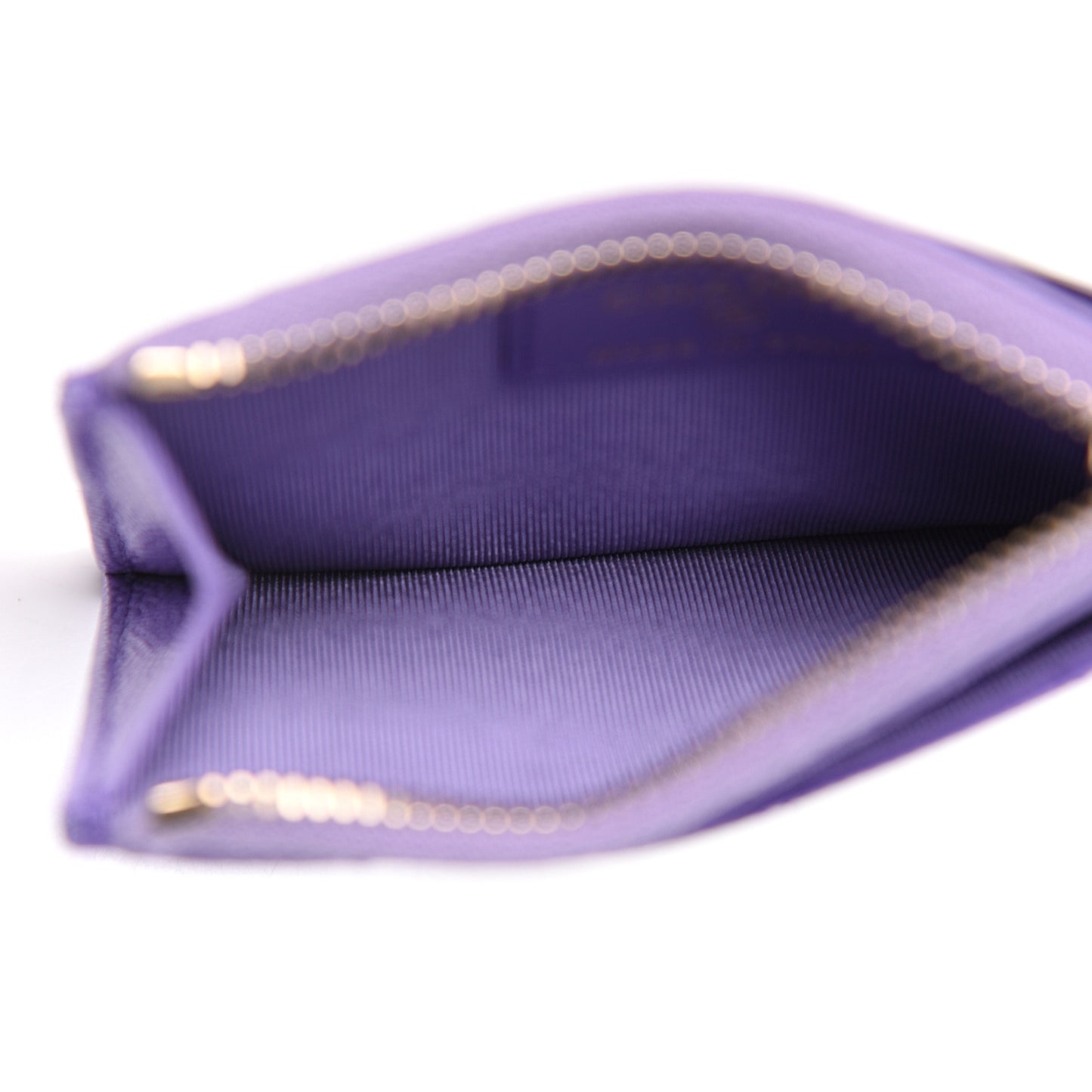 Caviar Quilted CC Zip Card Holder Purple