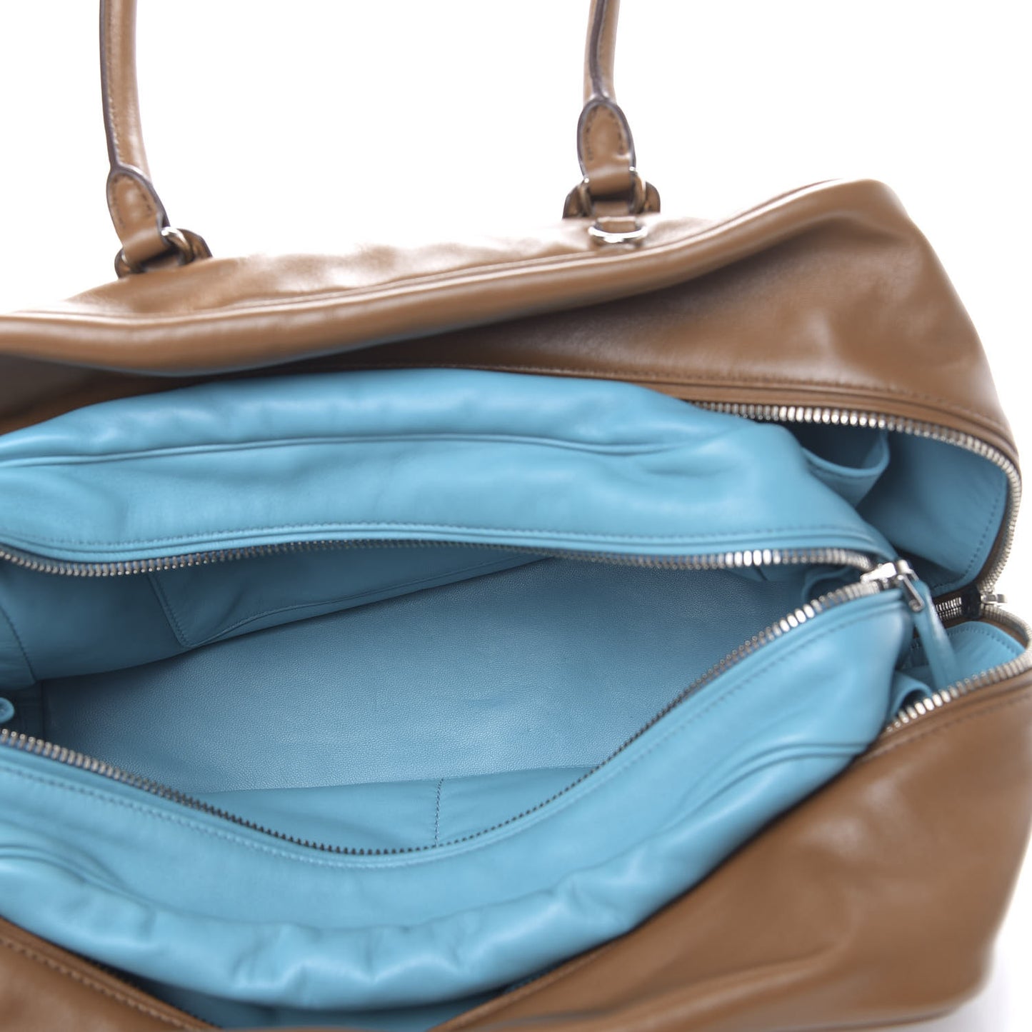 Soft Calf Medium Inside Tote Cannella Turchese