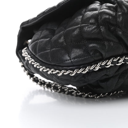 Chanel Washed Lambskin Quilted Large Chain Around Flap Black 9 of 12