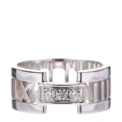 Tiffany 18K White Gold Diamond Open Atlas Ring 52 6 1 of 5