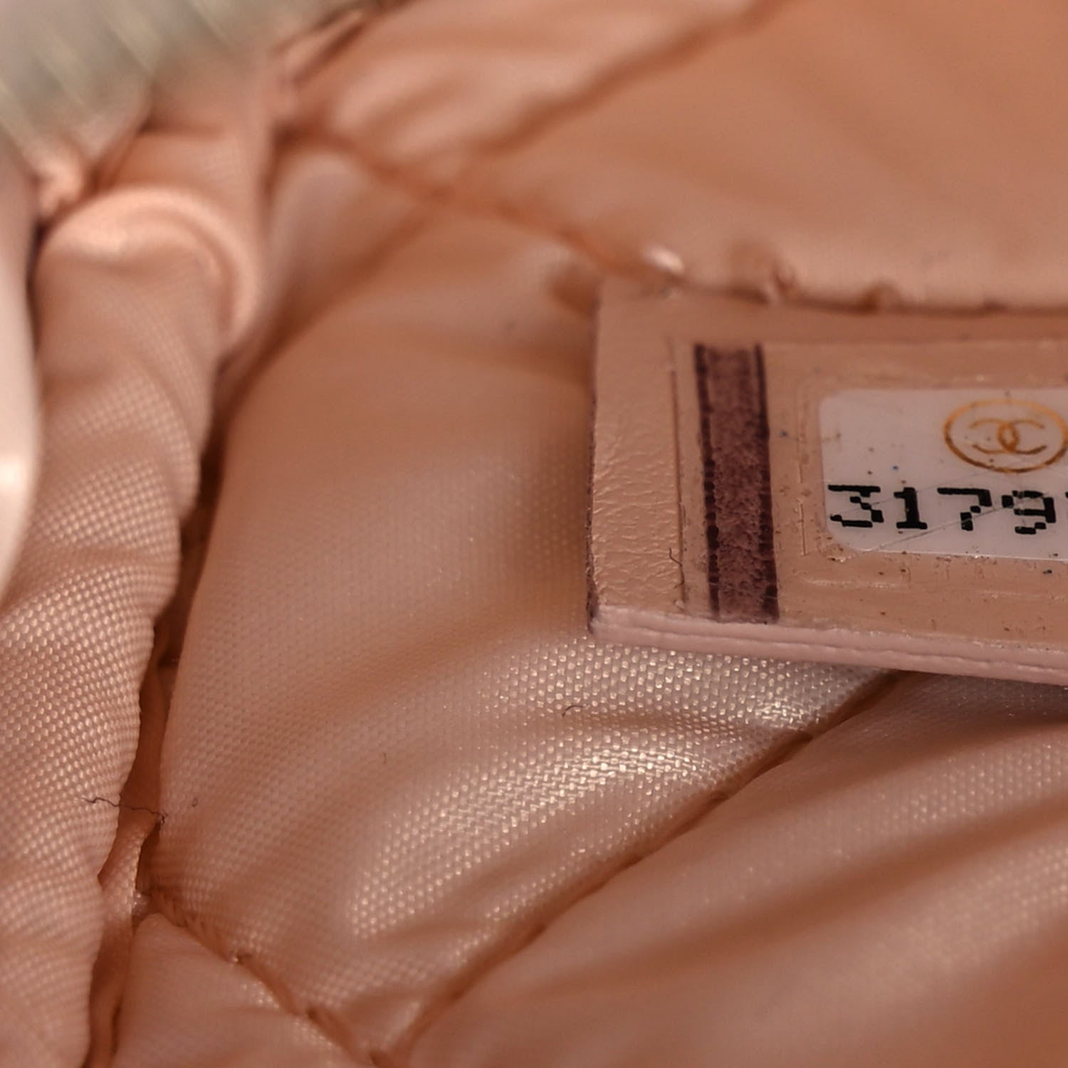 Chanel Caviar Quilted Small Curvy Pouch Cosmetic Case Light Beige 9 of 11