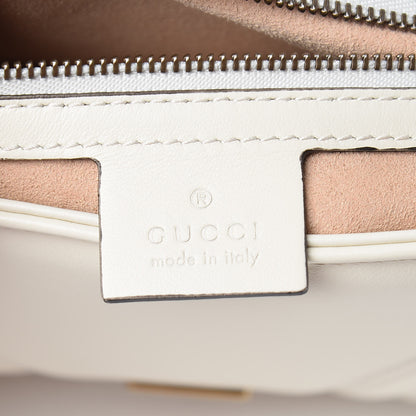 Gucci Calfskin Matelasse Small GG Marmont Shoulder Bag White 6 of 9