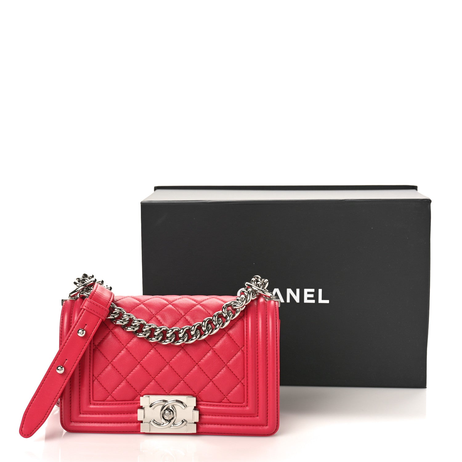 Chanel Calfskin Quilted Small Boy Flap Dark Pink 11 of 11