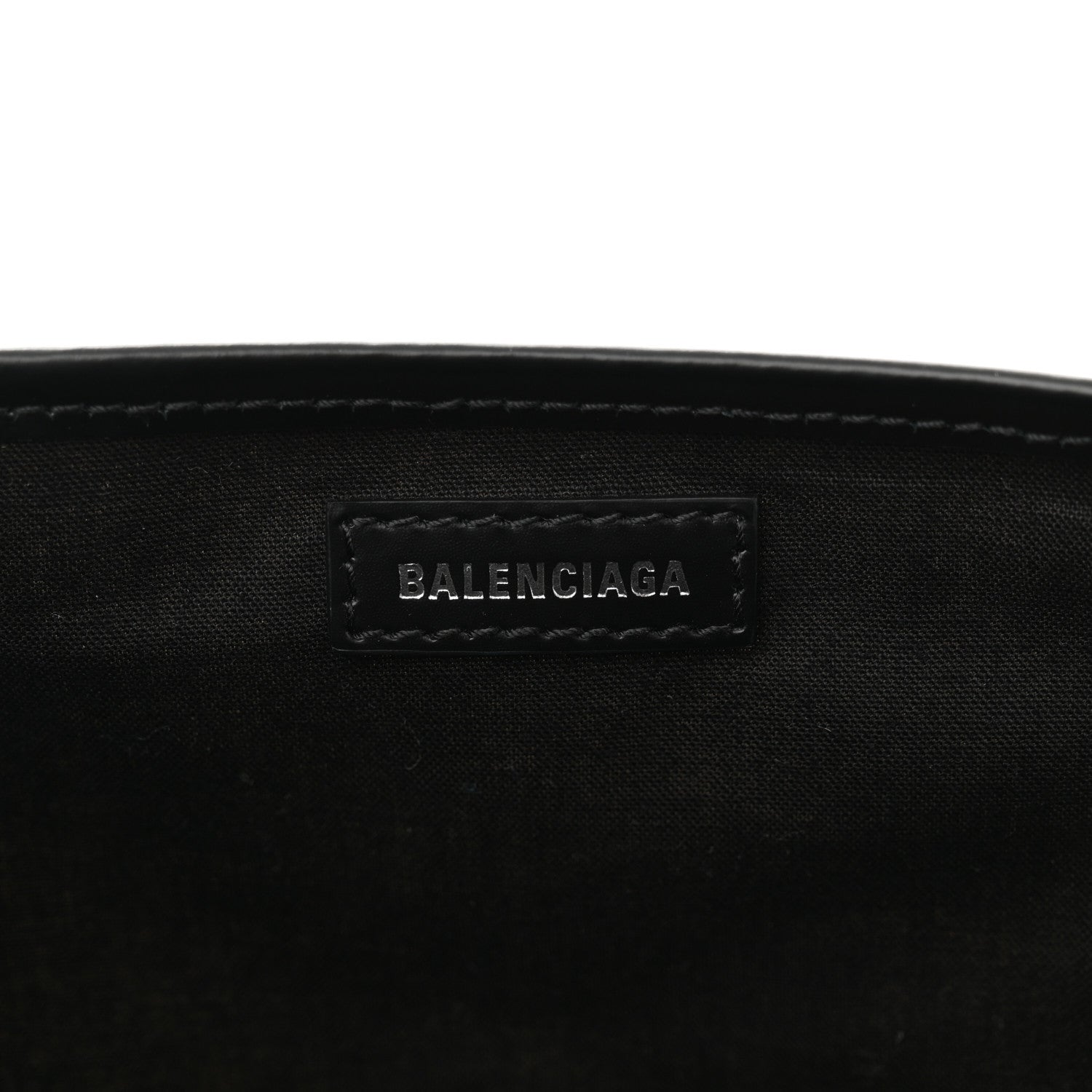 Balenciaga Cotton Canvas Satin Calfskin S Navy Cabas Natural Black 6 of 10