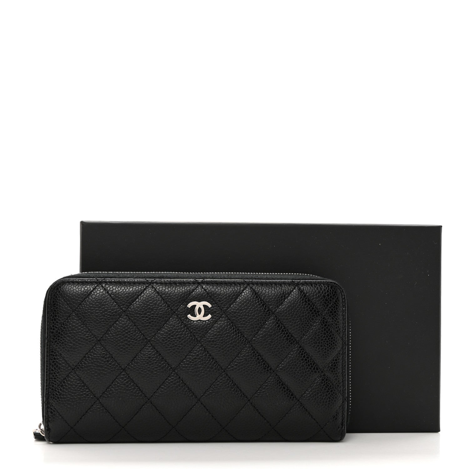 Chanel Caviar Quilted Large Gusset Zip Around Wallet Black 9 of 9