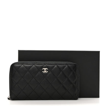 Chanel Caviar Quilted Large Gusset Zip Around Wallet Black 9 of 9