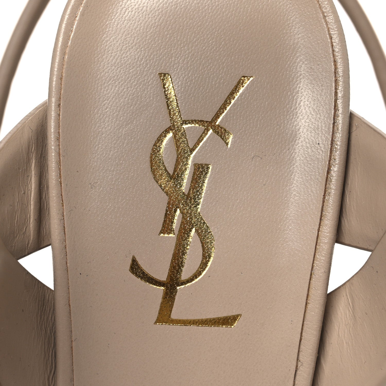 Saint Laurent Calfskin Tribute 105 Platform Sandals 39 Dark Beige 9 of 11